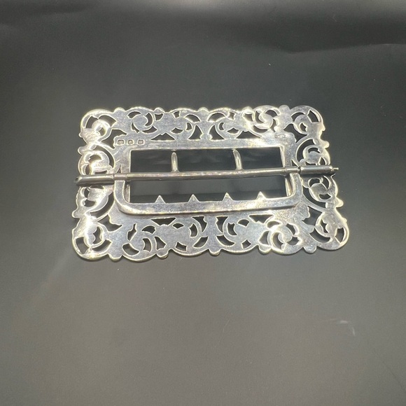 Stunning sterling belt buckle marked W.J.H and 925 silver belt designer buckle - Picture 3 of 6